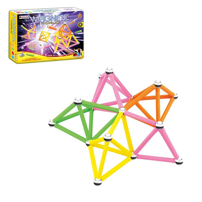 Конструктор магнитный «Супер палочки», 50 деталей