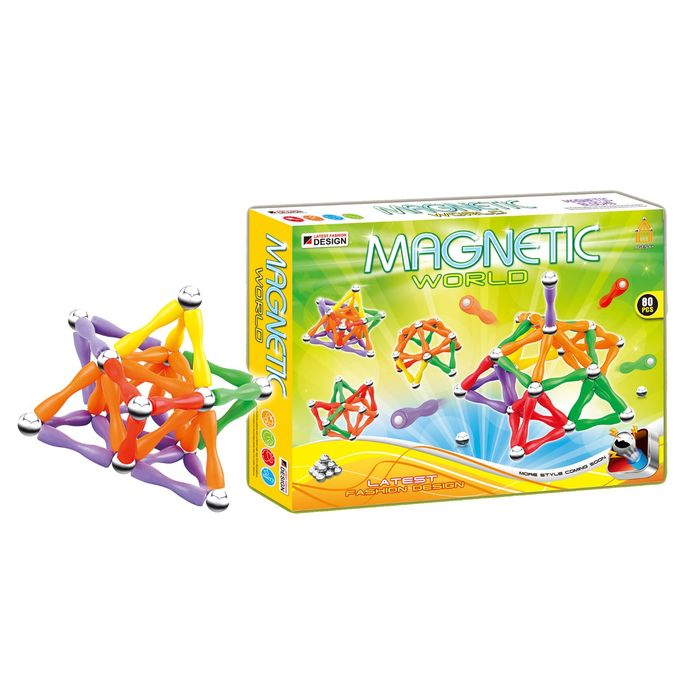 Конструктор магнитный «Гантельки», 80 деталей