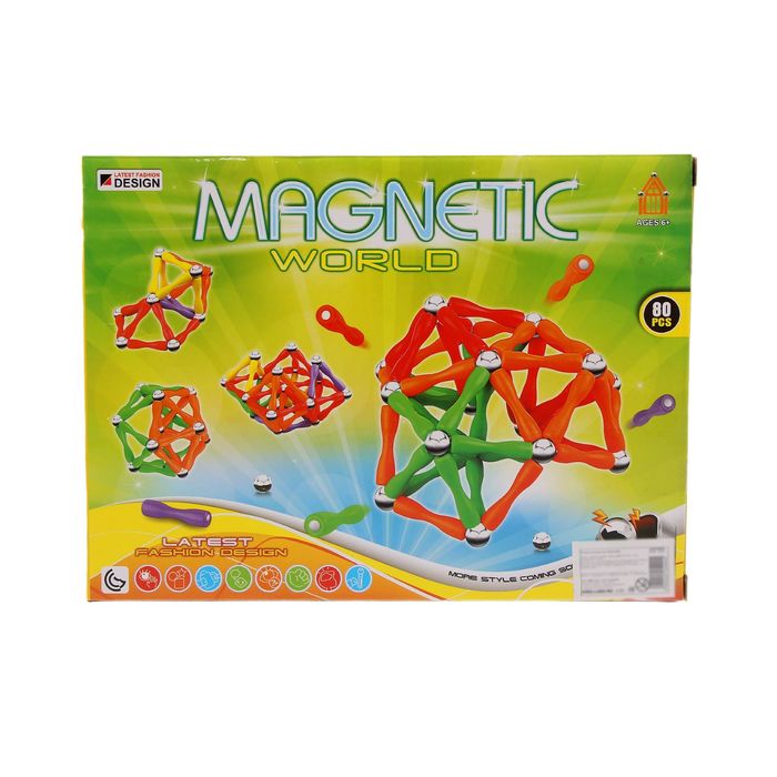 Конструктор магнитный «Гантельки», 80 деталей