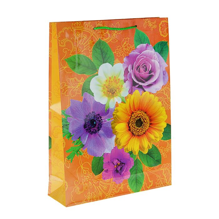 Пакет подарочный "Солнечный букет", 42.5 х 33 х 10 см