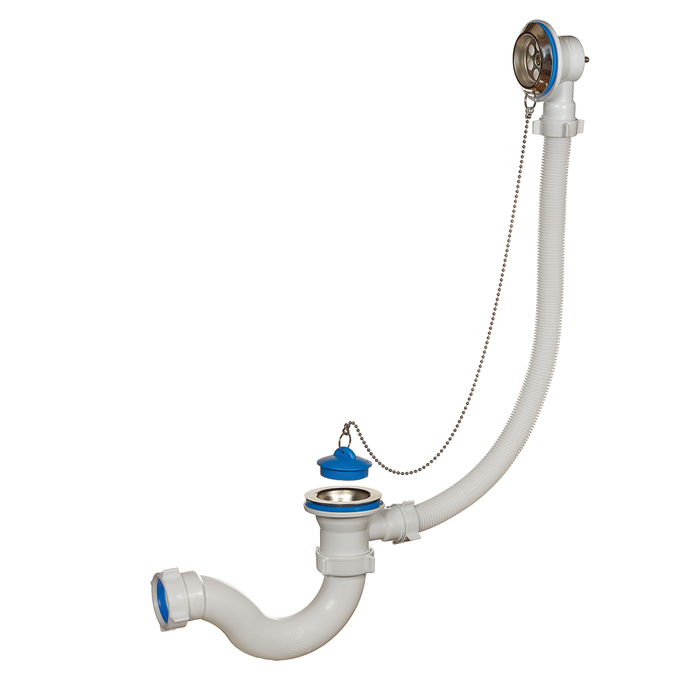 Сифон ORIO А-4008, 1 1/2"х40 мм, для ванны, с сифоном, S-образный