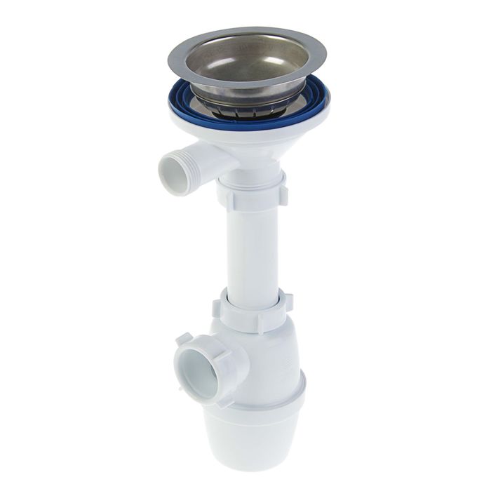 Сифон ORIO А-4027, 3 1/2" x 40 мм, для мойки, бутылочный, нержавеющая сетка