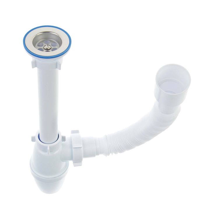Сифон ORIO А-32059, 1 1/4"x40/50 мм, для умывальника, бутылочный с гибкой трубой 40х40/50 мм   26213