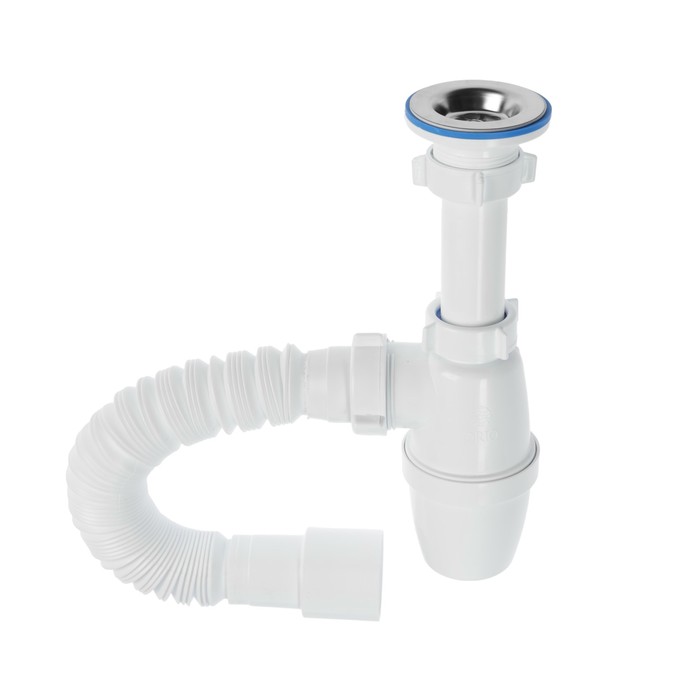 Сифон ORIO А-3202, 1 1/4"x40/50 мм, для умывальника и мойки, бутылочный с гофрой