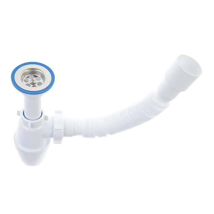 Сифон ORIO А-32089, 1 1/4"x40/50 мм, для умывальника бутылочный с гофрой