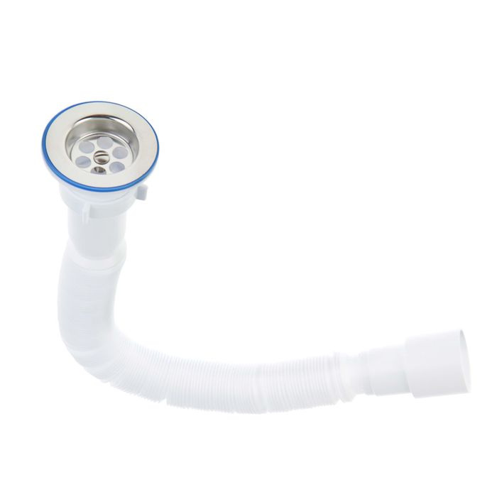 Сифон ORIO А-3013, 1 1/2"х40/50 мм, для умывальника и мойки, гофрированный L=1250 мм