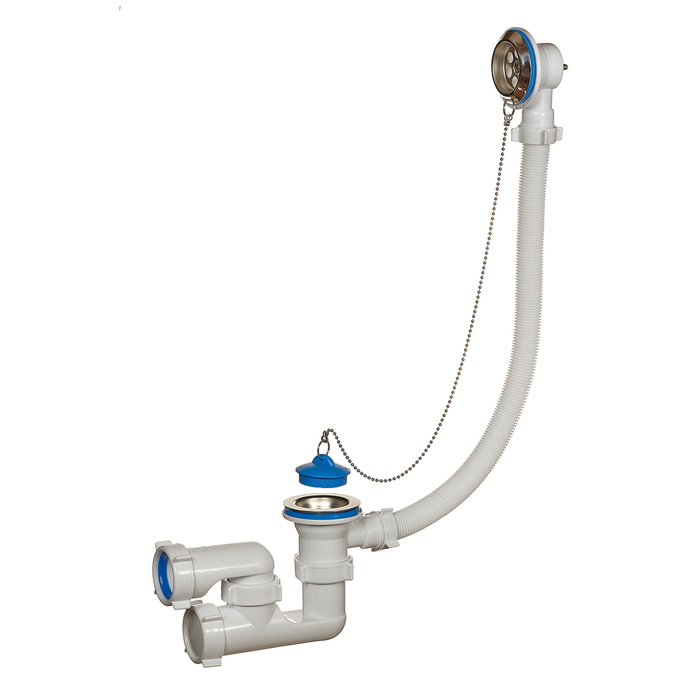 Сифон ORIO A-8008, 1 1/2"х40 мм, для ванны, регулируемый, с переливом