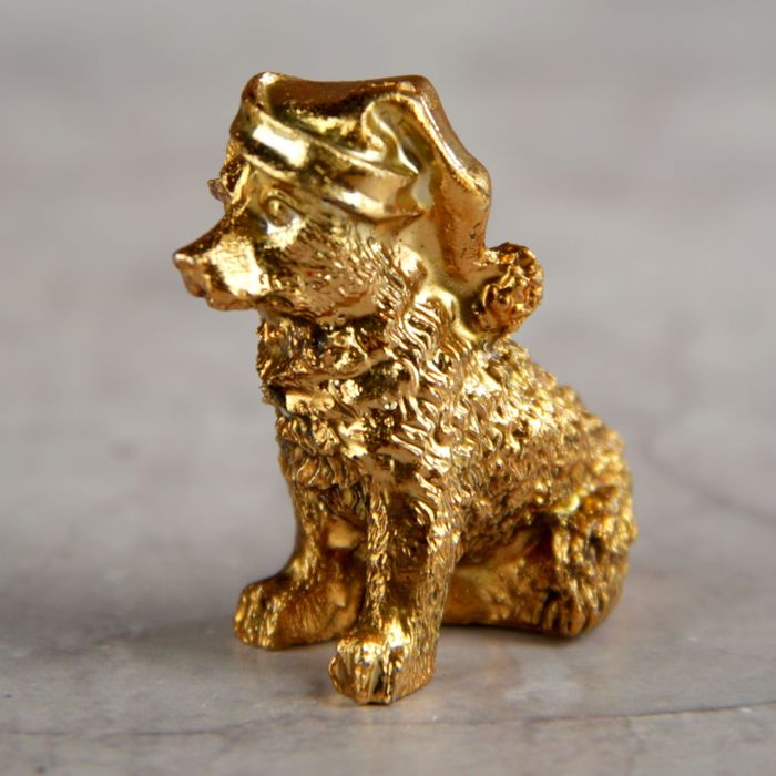 Сувенир полистоун "Щеночек в шляпке" золото МИКС 3,5х2,5х2 см