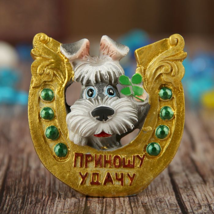 Сувенир полистоун "Приношу удачу" 6х4,5х6,2 см