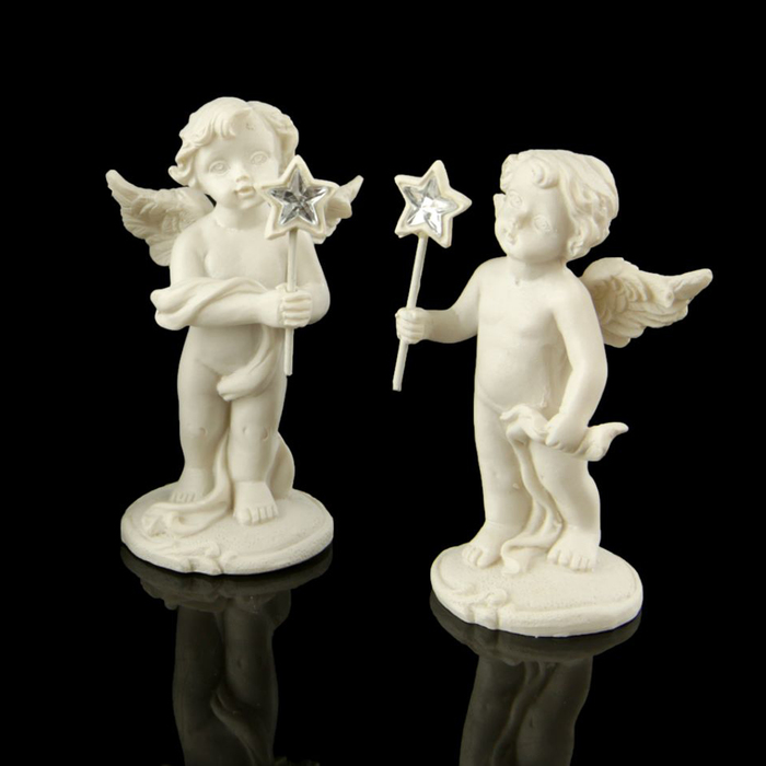 Сувенир полистоун "Ангелочек со звёздочкой на палочке" МИКС 8х4х3,5 см