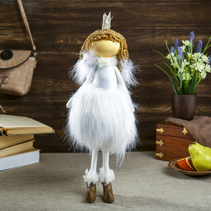 Сувенир полистоун "Девочка-принцесса в меховой юбочке" 45х14х13 см