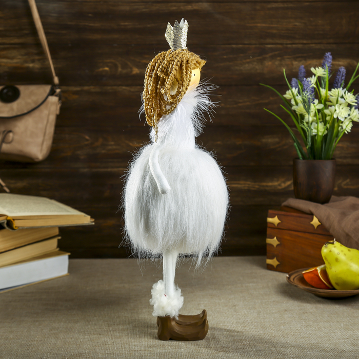 Сувенир полистоун "Девочка-принцесса в меховой юбочке" 45х14х13 см