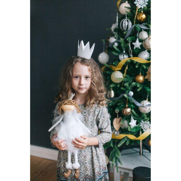 Сувенир полистоун "Девочка-принцесса в меховой юбочке" 45х14х13 см