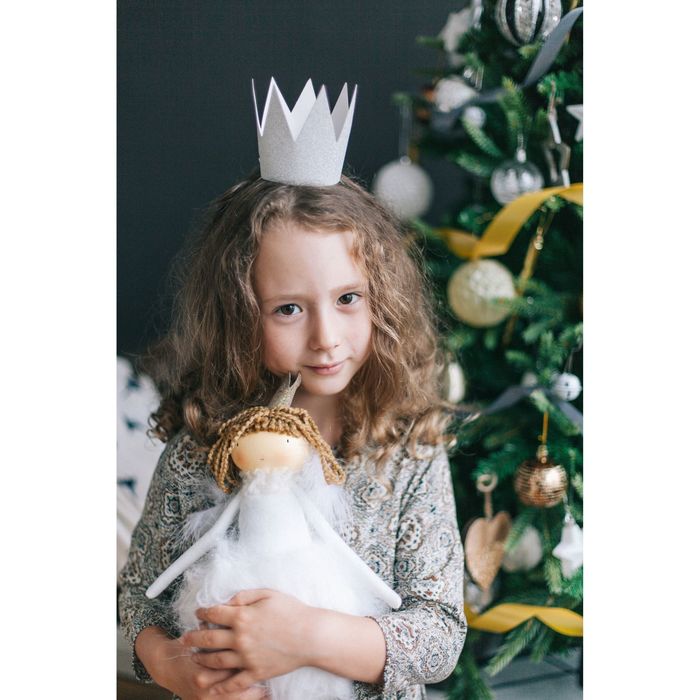 Сувенир полистоун "Девочка-принцесса в меховой юбочке" 45х14х13 см