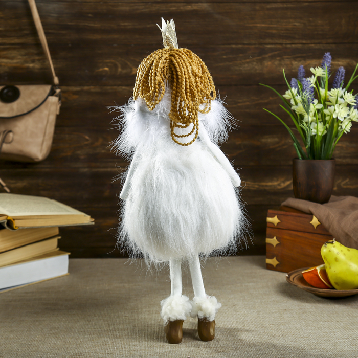 Сувенир полистоун "Девочка-принцесса в меховой юбочке" 45х14х13 см