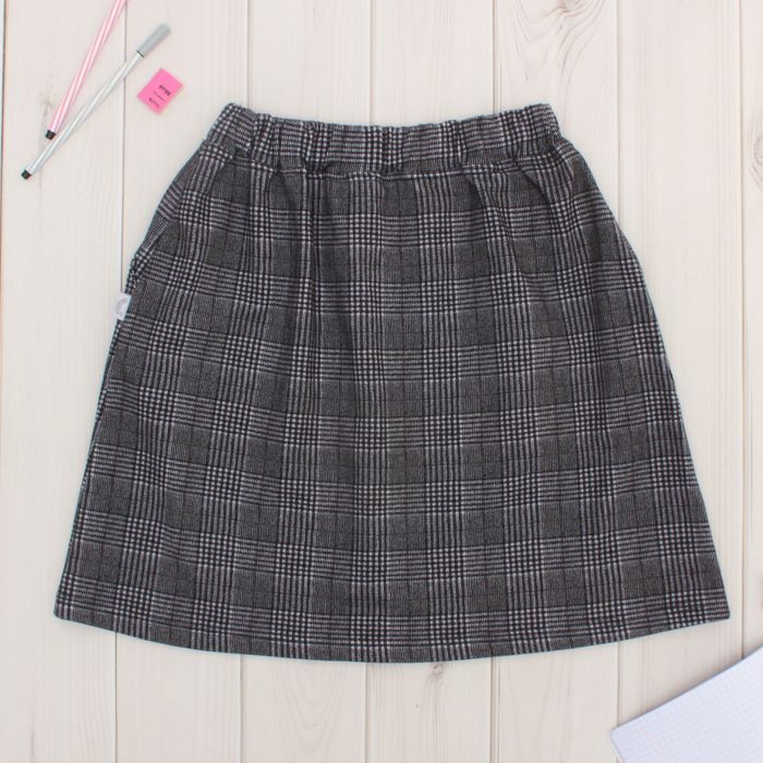 Юбка для девочки "Школьная пора", рост 122 см (62), цвет серый