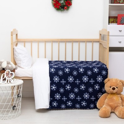 Плед "Экономь и Я" 75х100 см, Снежинки, 150 г/м², 100% п/э