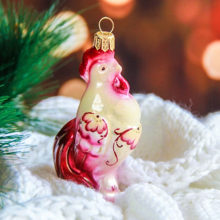 Ёлочная игрушка "Петух" 10 см