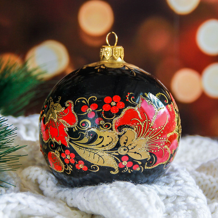 Шар "Аленький цветочек" чёрный 9 см