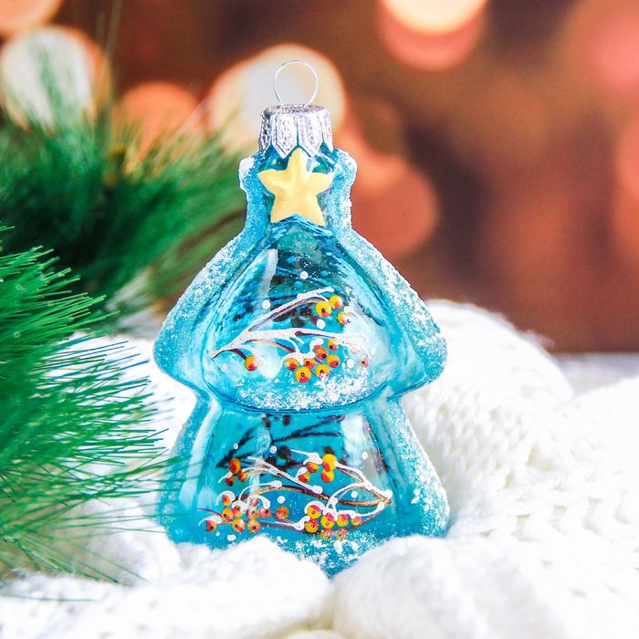 Ёлочная игрушка "Елка" рябина 10 см