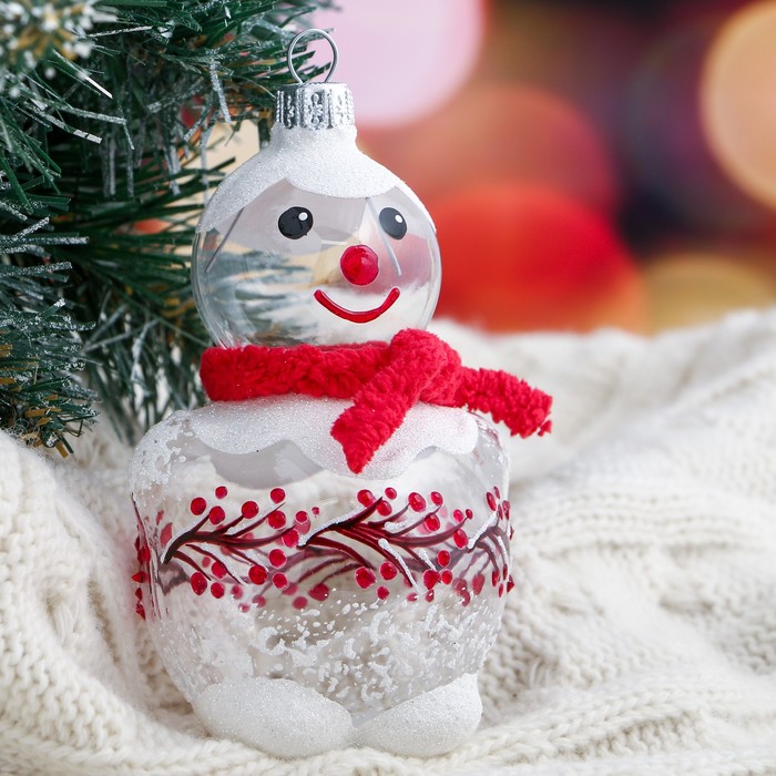 Ёлочная игрушка "Снеговик" 11 см