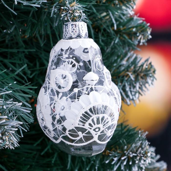 Ёлочная игрушка "Птичка" узорная 7 см