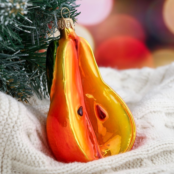 Ёлочная игрушка "Груша" 10 см