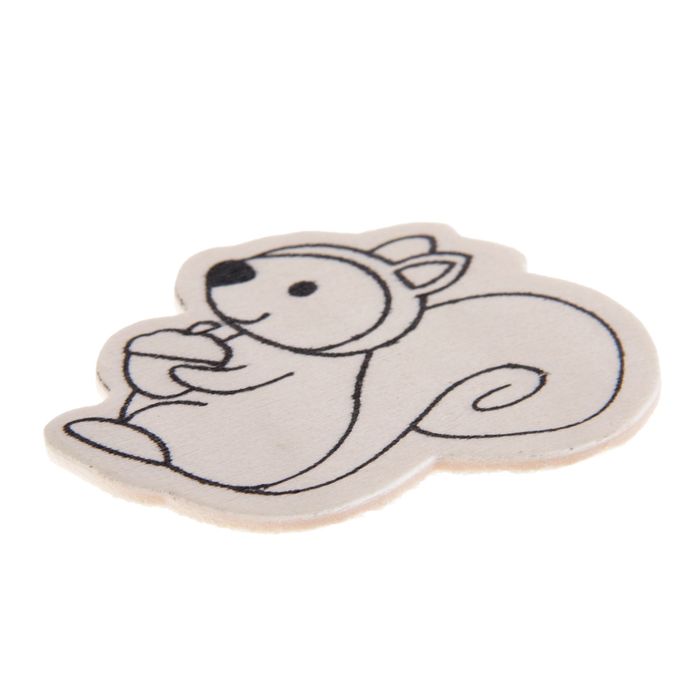 Декор для творчества дерево "Белочка с жёлудем" (набор 4 шт) 6х5,8 см