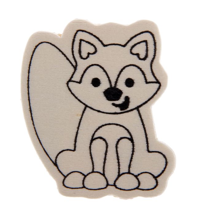 Декор для творчества дерево "Лисичка" (набор 4 шт) 6х5 см