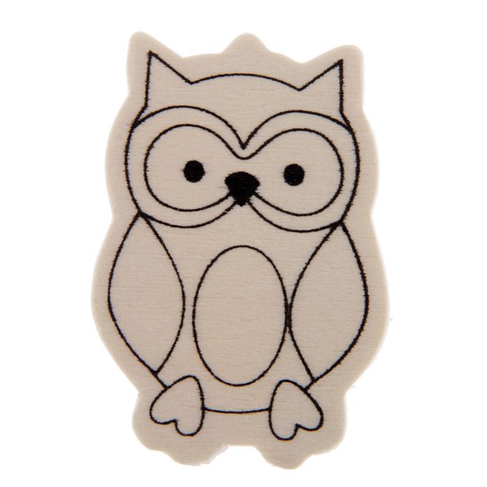 Декор для творчества дерево "Совушка" (набор 4 шт) 6,3х4,3 см