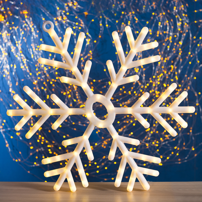 Фигура "Снежинка" d=57 см, пластик, 88 LED, 220V, ТЕПЛЫЙ БЕЛЫЙ