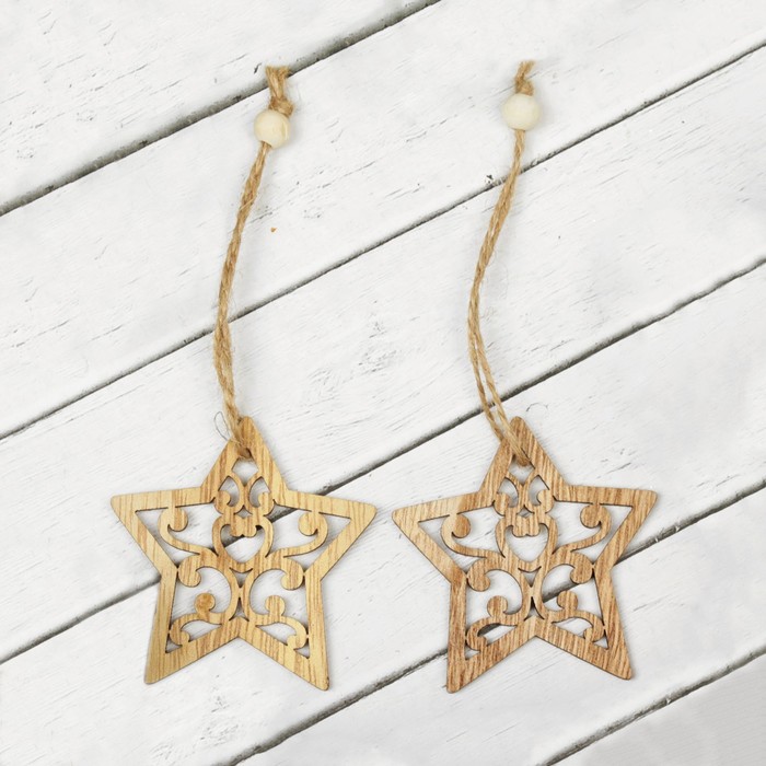 Подвеска новогодняя "Резные звёзды", набор 2 шт.