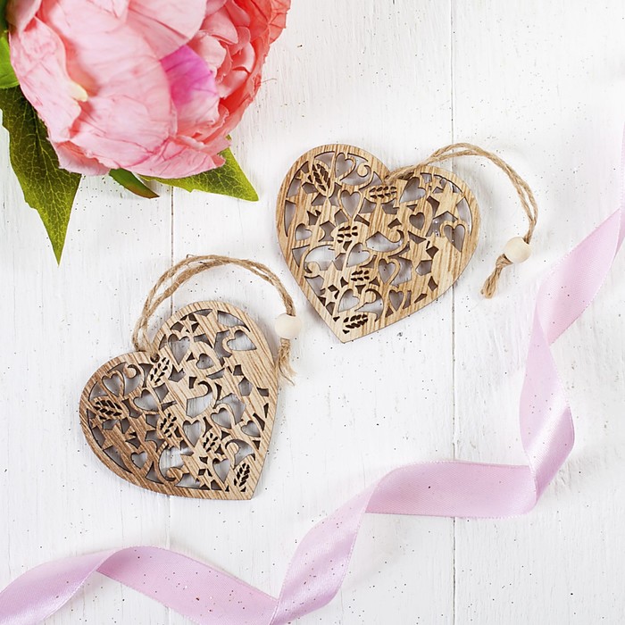 Подвеска "Сердце в звёздах", набор 2 шт.