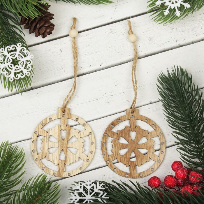 Подвеска новогодняя "Ёлочная игрушка", набор 2 шт.