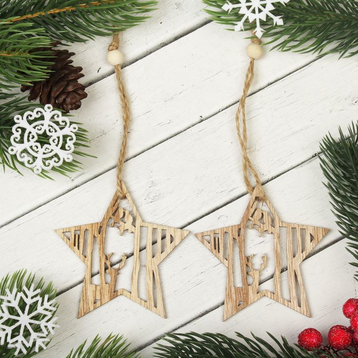 Подвеска новогодняя "Зимний лес", набор 2 шт.