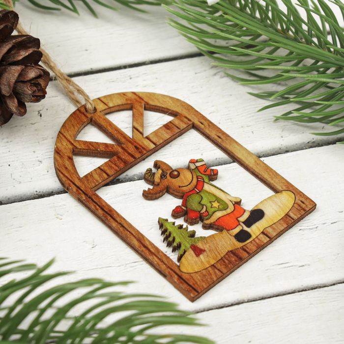 Подвеска новогодняя "Праздничный олень", набор 2 шт.