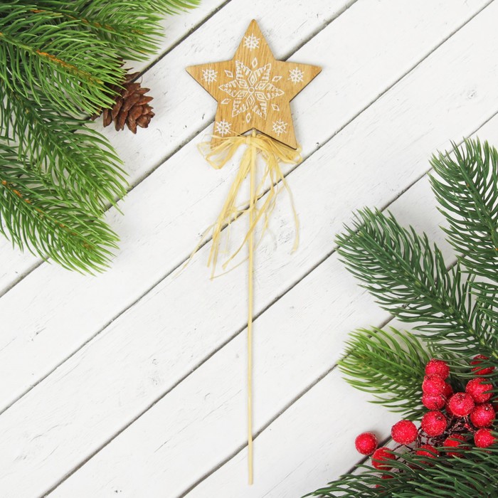 Декор на палочке "Снежная звезда"