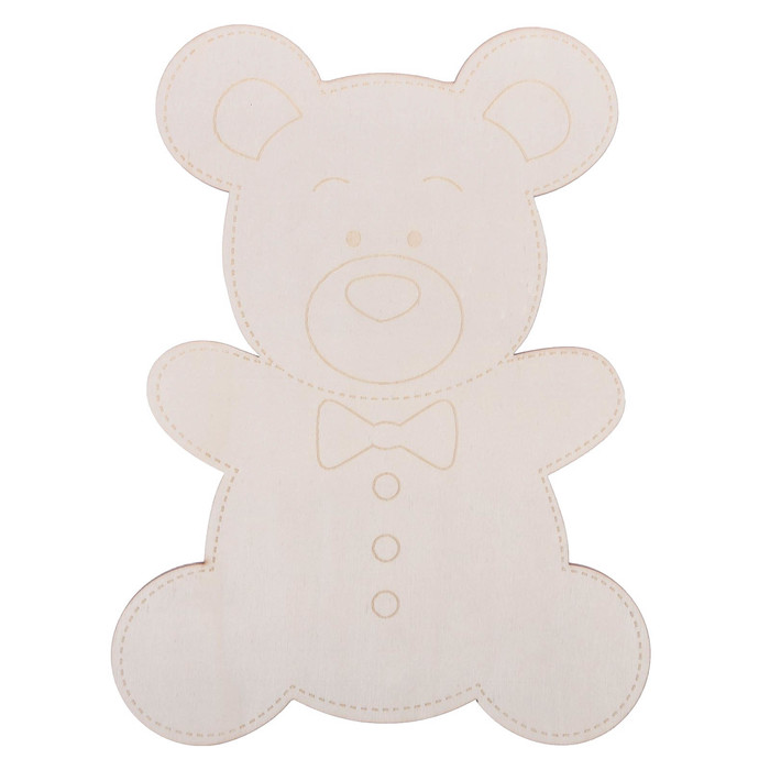 Заготовка деревянная "Мишутка", 21 х 28 х 0,4 см