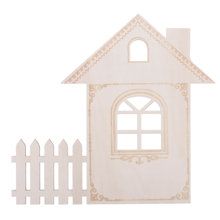 Заготовка деревянная "Уютный домик", 27 х 26 х 0,4 см