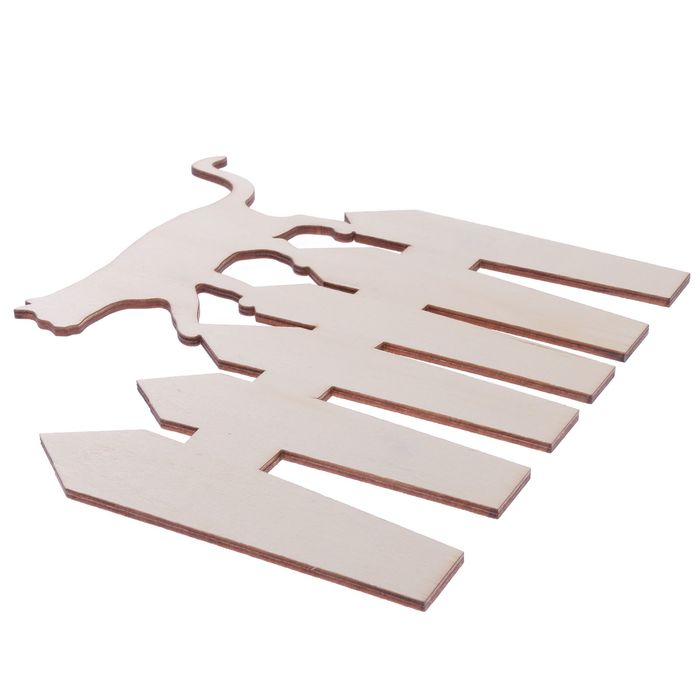 Заготовка деревянная "Храбрый котик", 22 х 20 х 0,4 см