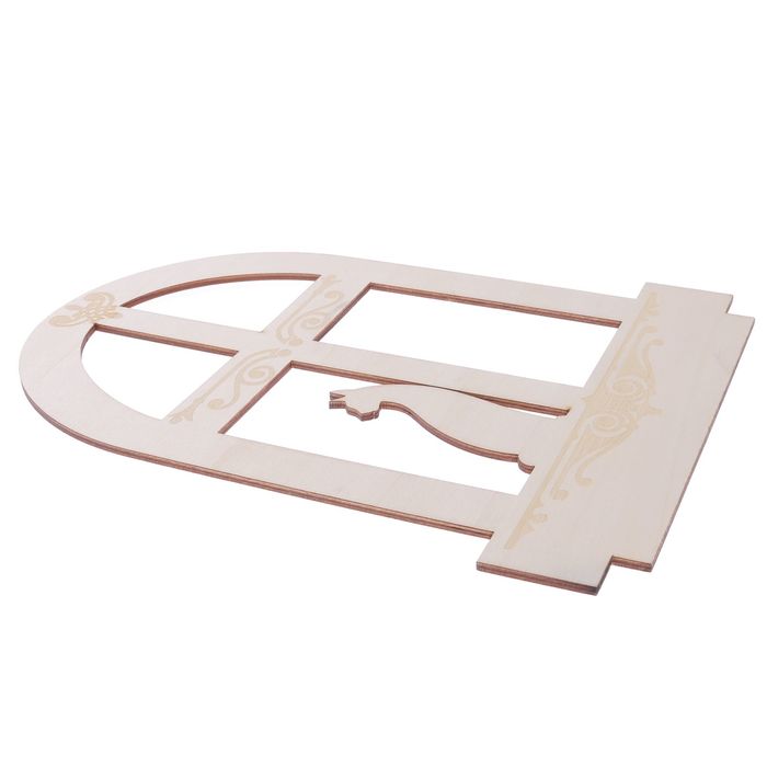 Заготовка деревянная "Кошка на окошке", 22 х 28 х 0,4 см