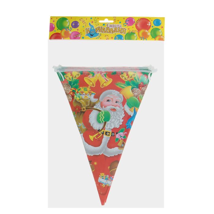 Гирлянда "Дедушка Мороз с подарками" (10 флажков) 220 см