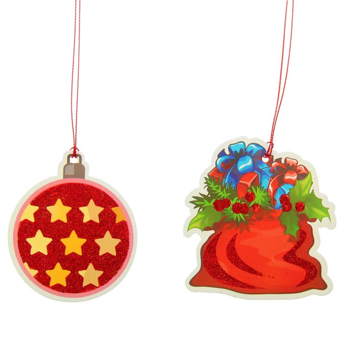 Подвеска "Новый год" мешок с подарками, шары, набор 12 штук