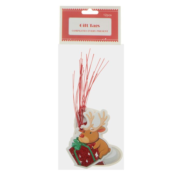 Подвеска "Новый год" олень, валенки, набор 12 штук