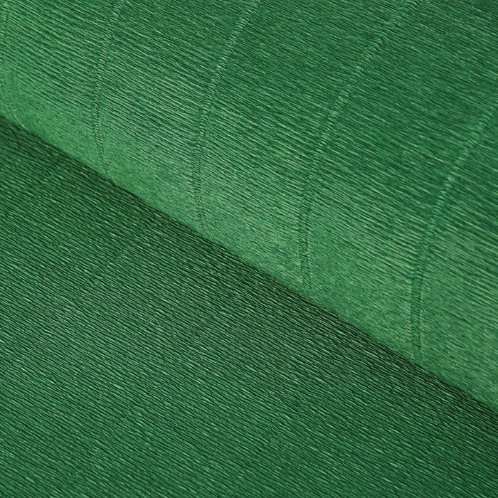Бумага для упаковок и поделок, Cartotecnica Rossi, гофрированная, тёмно-зелёная, зеленая, однотонная, двусторонняя, рулон 1 шт., 0,5 х 2,5 м