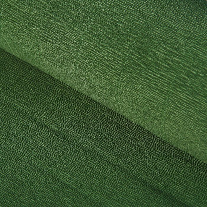 Бумага для упаковок и поделок, гофрированная, темно-зелёная, зеленая, однотонная, двусторонняя, рулон 1 шт., 50 см х 2,5 м