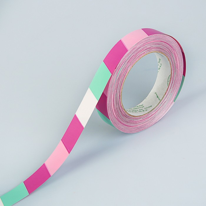 Лента пропиленовая с рисунком 2/50 малиново-мятный-розовый