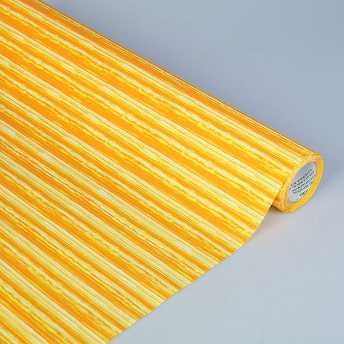 Бумага упаковочная крафт "Линии цвета", св-желтый-оранжевый, 0.5 х 10 м