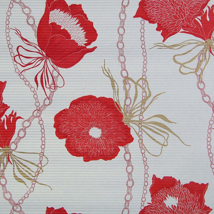 Бумага упаковочная крафт "Красные маки", 0.5 х 10 м