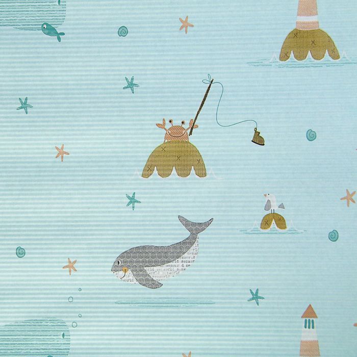 Бумага упаковочная крафт "Полёт фантазии", голубой, 0.5 х 10 м